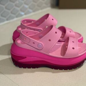 CROCS Pink Platform Sandals